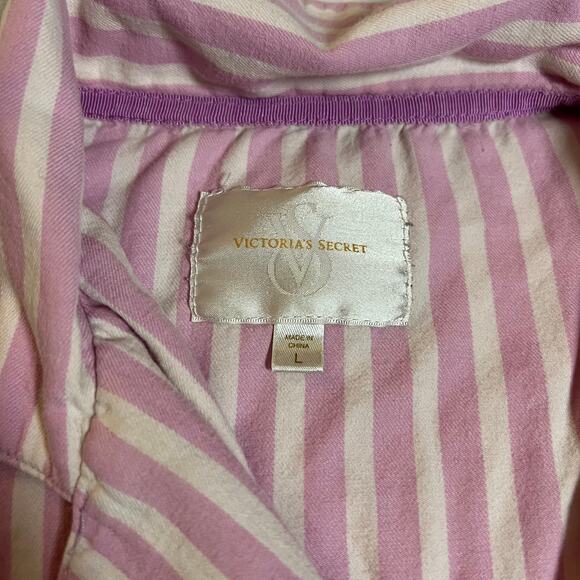 Victoria's Secret Stripe Pajama Set Size Large Cotton Loungewear Casual Colorful - Picture 5 of 13